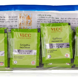 VLCC Salon Series Insta Glow Facial Kit (6 Facials) - 240g + 12ml | Fights Premature Ageing | Youthful Glow Facial Kit with Saffron & Berberry | Anti-Microbial and Complexion Brightening