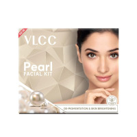 VLCC Pearl Facial Kit - 60g | Luminous and Radiant Skin | At Home Facial with Pearl Extracts, Sandalwood, Turmeric & Aloe Vera | Tan Removal Facial Kit.