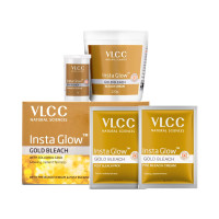 VLCC Insta Glow Gold Bleach - 402g | With Colloidal Glow For Glowing Fairness | Skin Brightening Bleach | Perfect Skin Match, Reduces Facial Hair Visibility, Brightens Complexion. VLCC Insta Glow Gold Bleach - 402g | With Colloidal Glow For Glowing Fairness | Skin Brightening Bleach | Perfect Skin Match, Reduces Facial Hair Visibility, Brightens Complexion.