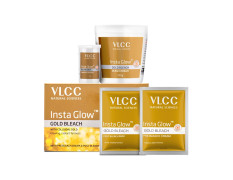 VLCC Insta Glow Gold Bleach - 402g | With Colloidal Glow For Glowing Fairness | Skin Brightening Bleach | Perfect Skin Match, Reduces Facial Hair Visibility, Brightens Complexion.