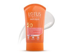 Lotus Herbals Safe Sun Daily Sunscreen SPF 20 UVB and PA+ UVA |Breezy Berry | Sweat & Waterproof | Non-Greasy | For Women & Men| No White Cast |Suitable For Oily, Dry & Combination Skin| 50g