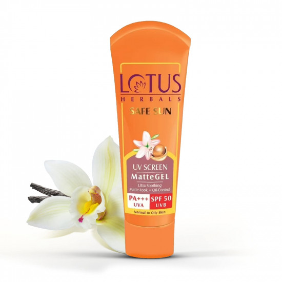 Lotus Herbals Safe Sun Invisible Matte Gel Sunscreen SPF 50 PA+++| For Men & Women | Non-Greasy | Suitable for Oily Skin |50g
