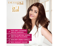 L'Oreal Paris Permanent Hair Colour, Radiant At-Home Hair Colour with up to 100% Grey Coverage, Pro-Keratin, Up to 8 Weeks of Colour, Excellence Crème, 3 Dark Brown, 72ml+100g