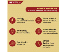 Revital H Multivitamin For Men (60 Capsules) With Natural Ginseng, Zinc, 10 Vitamins & 8 Minerals For Daily Energy, Stamina & Immunity