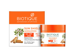 Biotique Sandalwood Sunscreen Ultra Soothing Face Lotion, SPF 50+ |Ultra Protective Lotion| Keeps Skin Soft, Fair and Moisturized| Water Resistant| For All Skin Types| 50ml