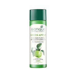 Biotique Green Apple Shine & Gloss Shampoo & Conditioner| Promotes Healthy, Shiny and Glossy Hair | Nourishes Scalp | Makes Hair Soft & Smooth |100% Botanical Extracts| All Skin Types | 190ml