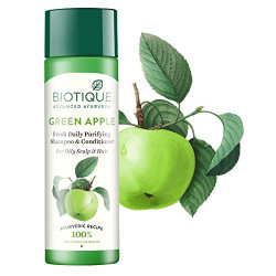Biotique Green Apple Shine & Gloss Shampoo & Conditioner| Promotes Healthy, Shiny and Glossy Hair | Nourishes Scalp | Makes Hair Soft & Smooth |100% Botanical Extracts| All Skin Types | 190ml