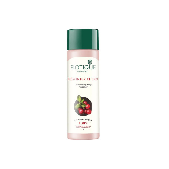 Biotique Winter Cherry Rejuvenating Body Lotion | Moisturizes and Hydrates the Skin | Prevents Ageing, Wrinkles and Dark Spots| 100% Botanical Extracts| Suitable for All Skin Types | 190ml
