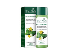 Biotique Cucumber Pore Tightening Toner| Ayurvedic And Organically Pure| Maintains Skin'S Natural Ph |100% Botanical Extracts| Suitable For Normal & Oily Skin Types| 120Ml, Pack of 1