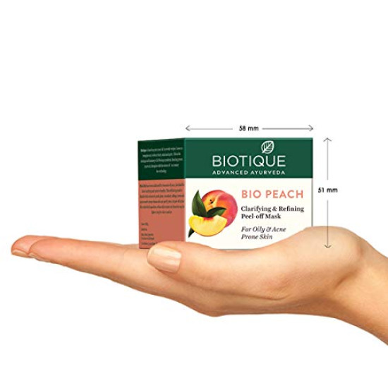 Biotique Bio Peach Clarifying and Refining Peel Off Mask for Oily and Acne Prone Skin, 50g