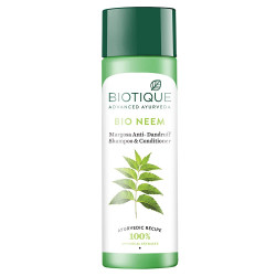 Biotique Fresh Neem Anti Dandruff Shampoo and Conditioner | Controls Dandruff | Eliminates Dryness, Flaking, and Itching | Hair Looks Fresh and Lustrous |Suitable for All Skin Types | 120ml