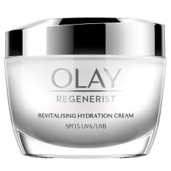 Olay Regenerist Revilatising Hydration Cream with SPF 15 | Hydrated, Plump, Bouncy Skin | With Hyaluronic Acid, Niacinamide and Peptides | Normal, Oily, Dry, Combination Skin | 50g
