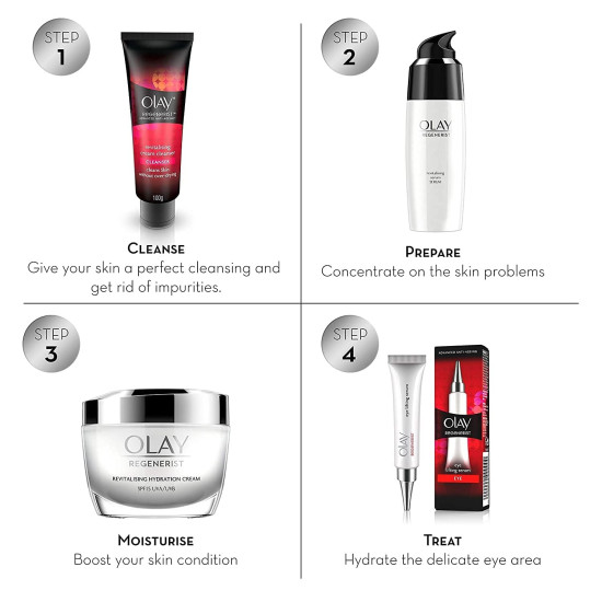 Olay Regenerist Revilatising Hydration Cream with SPF 15 | Hydrated, Plump, Bouncy Skin | With Hyaluronic Acid, Niacinamide and Peptides | Normal, Oily, Dry, Combination Skin | 50g