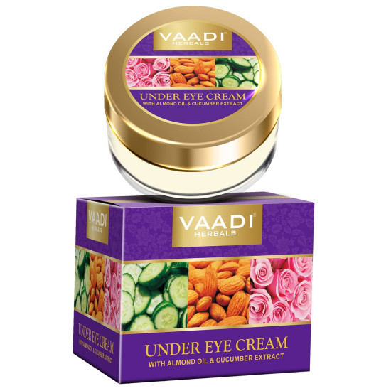 Vaadi Herbals Under Eye Cream, Almond Oil and Cucumber Extract, 30g