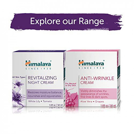 Himalaya Revitalizing Night Cream with white lily | Renews, repairs & hydrates skin overnight | rich in AHA & Anti-oxidants | Derma-tested | Paraben Free | Suitable for Dry to combination skin| 50g