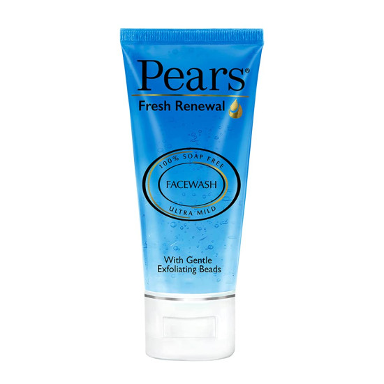 Pears Fresh Renewal Gentle Ultra Mild Daily Cleansing Facewash, Ph Balanced, 100% Soap Free, With Exfoliating Beads, Cooling, 60g