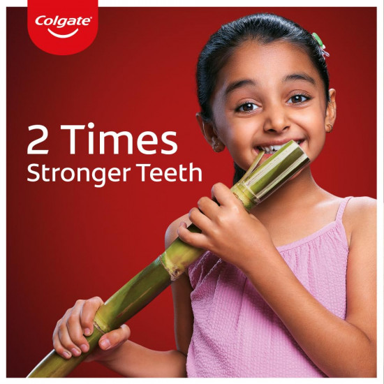 Colgate Strong Teeth, 300g with Free Toothbrush, India’s No: 1 Toothpaste Brand, Calcium-boost for 2X Stronger Teeth, Prevents cavities, Whitens Teeth, Freshens Breath