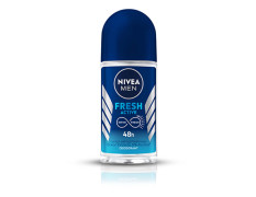 NIVEA MEN Fresh Active 50ml Deo Roll On | With Fresh Ocean Extracts| 48 H Freshness| 0% Alcohol | Dermatalogically Approved & Paraben Free Formula