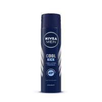 NIVEA MEN Cool Kick 150ml Deodorant | With Mint Extracts for Cooling sensation in Summer| 48 H Long Lasting Freshness| 0% Alcohol