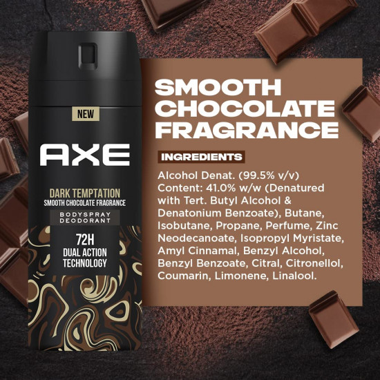 Axe Dark Temptation Men's Deodorant | 150 ml | Long Lasting Deodorant for Men with an Irresistible Scent