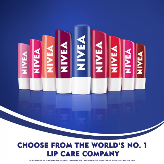 NIVEA Original Care 4.8g Lip Balm|24 H Melt in Moisture Formula|Natural Oils|Nourished Lips