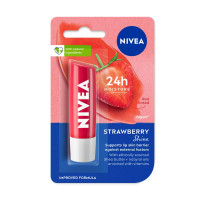 NIVEA Strawberry Shine 4.8g Lip Balm|24 H Melt in Moisture Formula|Natural Oils|Glossy Finish