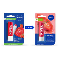 NIVEA Strawberry Shine 4.8g Lip Balm|24 H Melt in Moisture Formula|Natural Oils|Glossy Finish NIVEA Strawberry Shine 4.8g Lip Balm|24 H Melt in Moisture Formula|Natural Oils|Glossy Finish