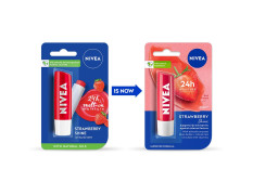 NIVEA Strawberry Shine 4.8g Lip Balm|24 H Melt in Moisture Formula|Natural Oils|Glossy Finish