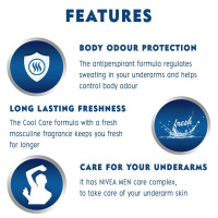 NIVEA MEN Cool Kick 50ml Deo Roll On | With Mint Extracts for Cooling sensation in Summer| 48 H Long Lasting Freshness| 0% Alcohol NIVEA MEN Cool Kick 50ml Deo Roll On | With Mint Extracts for Cooling sensation in Summer| 48 H Long Lasting Freshness| 0% Alcohol