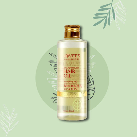 Jovees Herbal Bringraj & Olive Bio- Advanced Hair Oil |For Dry & Damaged Hair | Nourishes Scalp & Hair Follicles | Reduces Dandruff and Hairfall |With Bhringraj Oil, Olive Oil, Jojoba Oil 200ml