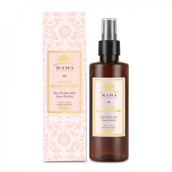 Kama Ayurveda Pure Rose Water Face and Body Mist, 6.8 Fl Oz, Pack of 200ml