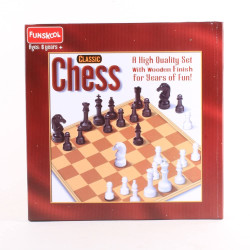 Funskool Games, Chess Classic, War and Strategy Game, Chess Set With Wooden Finish, for kids, Adults and Family, 2 Players, Ages 7 and Above
