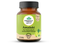A TATA Product - Organic India Amalaki - 60 Veg Capsules, Natural Vitamin C & Antioxidants, Boosts Immune Response, Detoxify & Rejuvenate Digestive System, Reduce Acidity, GMP & NPOP Certified Organic