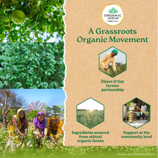 A TATA Product - Organic India Bowelcare - 60 Veg Capsules, Helps Relieve Constipation, Hyperacidity & IBS, Clean & Lubricate Bowel, Normalizes Digestion & Elimination, GMP & NPOP Certified Organic