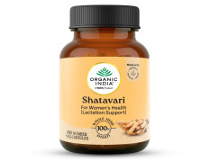 A TATA Product - Organic India Shatavari - 60 Veg Capsules, With Plant Based Estrogens, Helps Boosts Health and Vitality For Women Of All Ages & Restore Hormonal Balance, GMP & NPOP Certified Organic