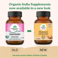 A TATA Product - Organic India Shatavari - 60 Veg Capsules, With Plant Based Estrogens, Helps Boosts Health and Vitality For Women Of All Ages & Restore Hormonal Balance, GMP & NPOP Certified Organic