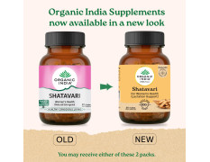 A TATA Product - Organic India Shatavari - 60 Veg Capsules, With Plant Based Estrogens, Helps Boosts Health and Vitality For Women Of All Ages & Restore Hormonal Balance, GMP & NPOP Certified Organic