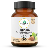 A TATA Product - Organic India Triphala Capsules - 60 Caps, Supports Immune System, Colon & Digestion, Balanced Bowel & Gut Health, Contains Bioactives and Antioxidants, GMP & NPOP Certified Organic