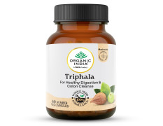 A TATA Product - Organic India Triphala Capsules - 60 Caps, Supports Immune System, Colon & Digestion, Balanced Bowel & Gut Health, Contains Bioactives and Antioxidants, GMP & NPOP Certified Organic