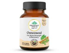 A TATA Product - Organic India Osteoseal 60 Capsule - Bio-available Calcium, Phosphorus & Amino Acids, Helps Increase Bone Mineral Density, Healthy Bone & Teeth GMP & NPOP Certified Organic