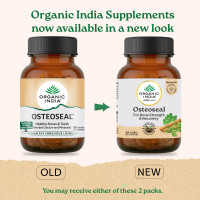A TATA Product - Organic India Osteoseal 60 Capsule - Bio-available Calcium, Phosphorus & Amino Acids, Helps Increase Bone Mineral Density, Healthy Bone & Teeth GMP & NPOP Certified Organic