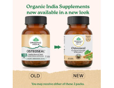 A TATA Product - Organic India Osteoseal 60 Capsule - Bio-available Calcium, Phosphorus & Amino Acids, Helps Increase Bone Mineral Density, Healthy Bone & Teeth GMP & NPOP Certified Organic