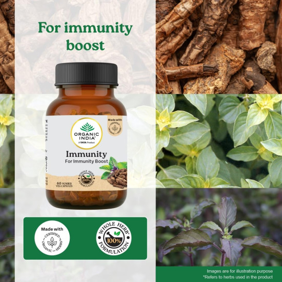 Organic India Immunity -Pack of 60 Capsules Bottle