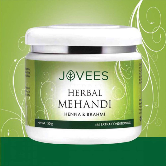 Jovees Herbal Mehandi for Natural Color | 100% Herbal with Henna & Brahmi- 150 g