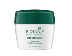 Biotique Coconut Brightening Instant Glow Cream| Lightweight and Non-Greasy | Reduces Dark Spots and Protects Ageing | Nourished and Moisturized Skin |100% Botanical Extracts| All Skin Types | 175gm