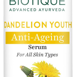 Biotique Dandelion Youth Anti-Ageing Serum| Ayurvedic and Organically Pure| Anti-Ageing Serum for Men & Women| Reduces Fine Lines & Wrinkles |100% Botanical Extracts| All Skin Types | 190ml