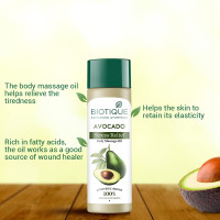 Biotique Cado Stress Relief Avocado Stress Relief Body Massage Oil | Heals and Hydrates dry skin | 100% Botanical Extracts | Suitable for All Skin Types | 200ml