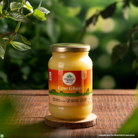 A TATA Product - Organic India Pure Cow Ghee, 500ml, Lab Tested on 600+ Parameters, Certified Organic, Glass Bottle, Sourced from Organically Fed Cows, Authentic Taste, Rich in Healthy Fat