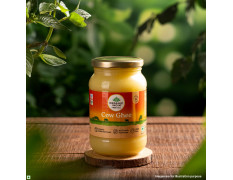 A TATA Product - Organic India Pure Cow Ghee, 500ml, Lab Tested on 600+ Parameters, Certified Organic, Glass Bottle, Sourced from Organically Fed Cows, Authentic Taste, Rich in Healthy Fat
