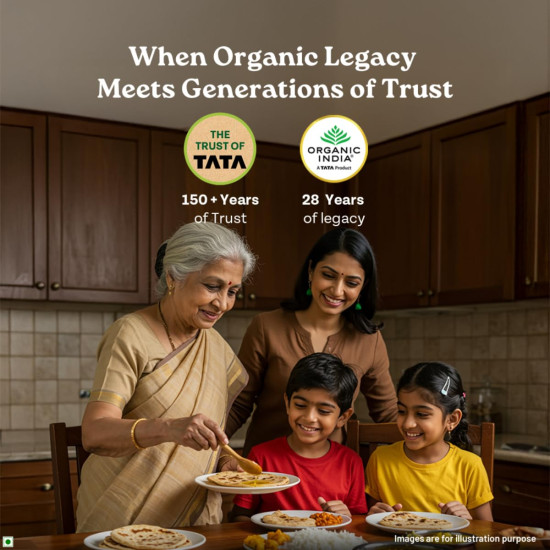 A TATA Product - Organic India Pure Cow Ghee, 500ml, Lab Tested on 600+ Parameters, Certified Organic, Glass Bottle, Sourced from Organically Fed Cows, Authentic Taste, Rich in Healthy Fat